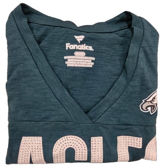 NFL PHILADELPHIA EAGLES WOMENS T-SHIRT MEDIUM GREEN SHORT SLEEVES LOGO GRAPHIC - Picture 3 of 6
